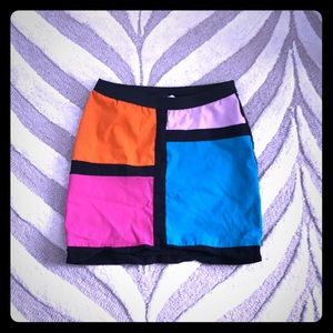 Color block mini skirt